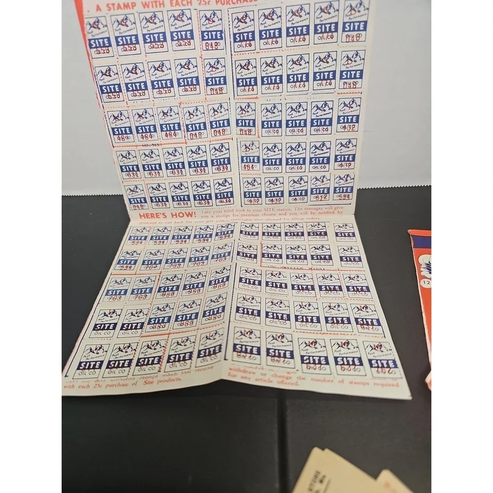 Large Lot of Vintage  Site Station Store Gas Trading Stamps & Folder 1954